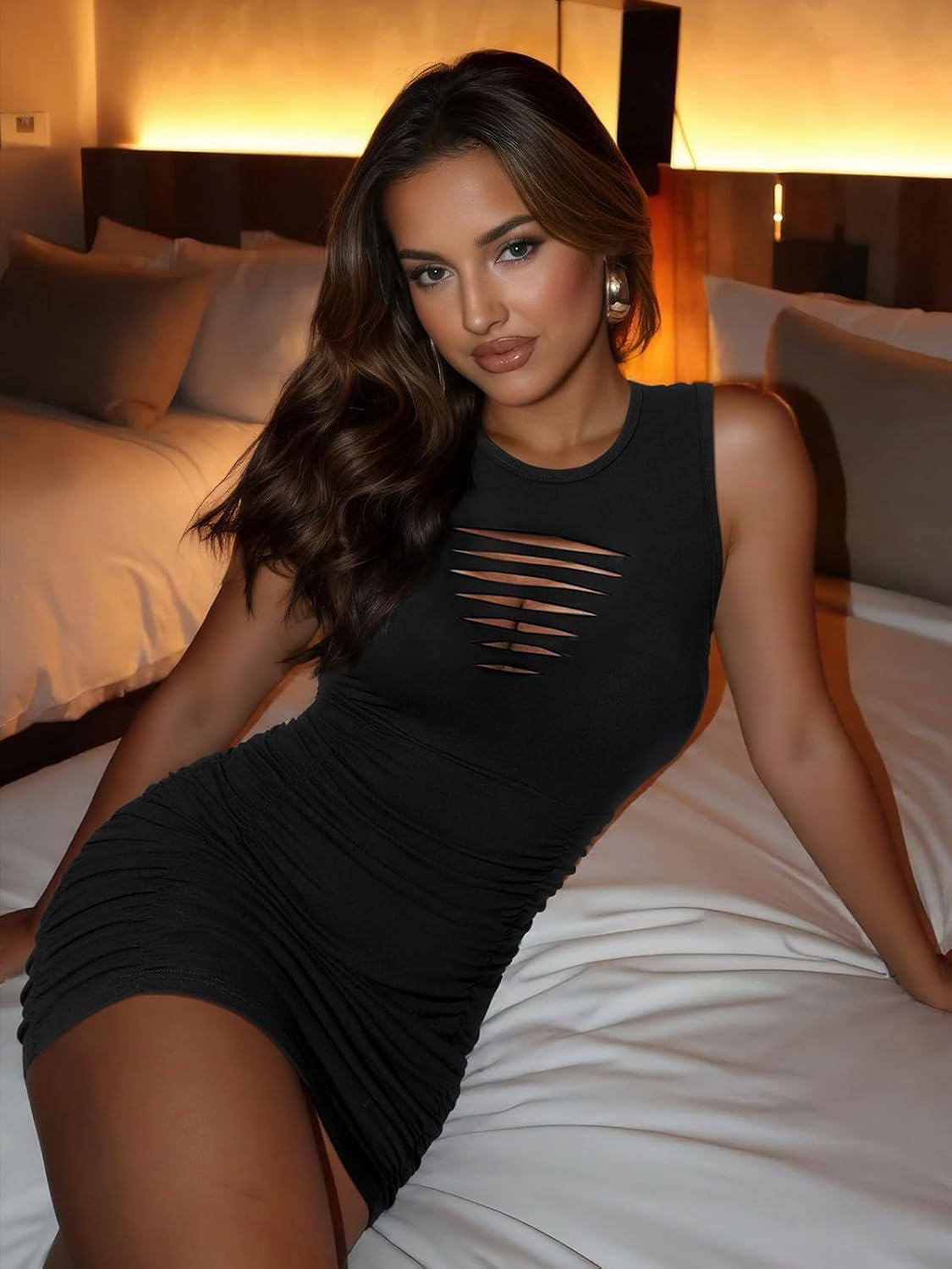Sexy Ruched Bodycon Cocktail Dress