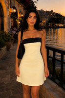 Claret Colorblock Strapless Mini Dress