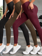 Women’s High-Waisted Pocket Yoga Leggings – Tummy Control Athletic Workout Pants